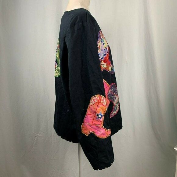 Vintage 90s Western Jacket M Applique Sequins - Picture 4 of 8